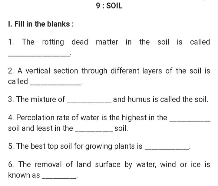 soil science assignment topics