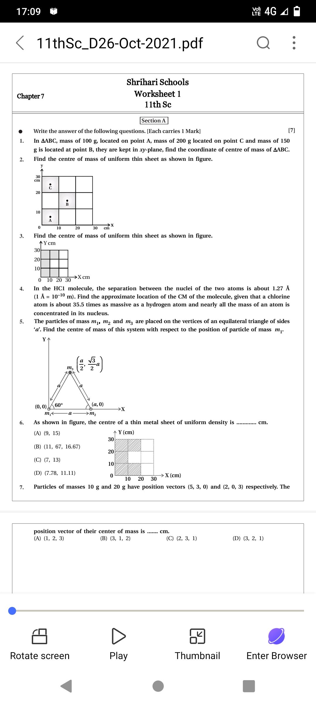 Phy Worksheet 1 - Physics - Assignment - Teachmint