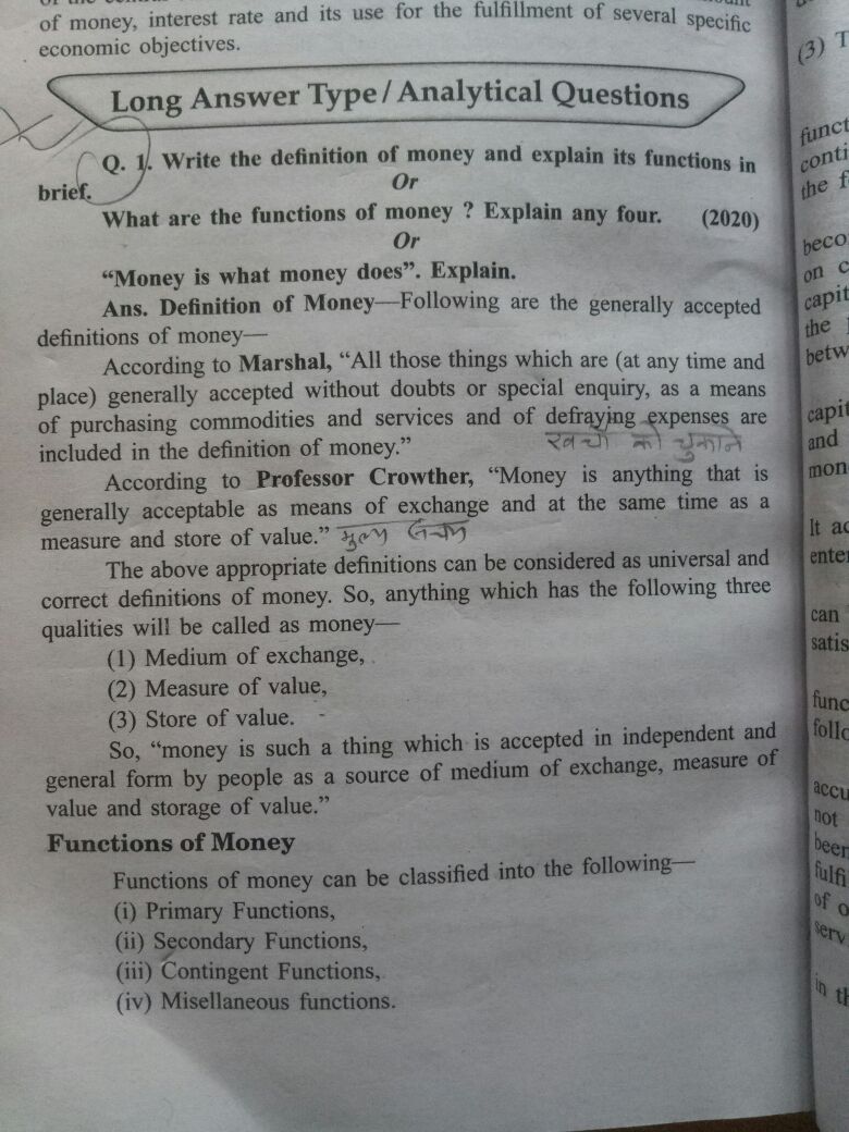 Money and Banking Economics Part 1 and 2 Assignment Teachmint