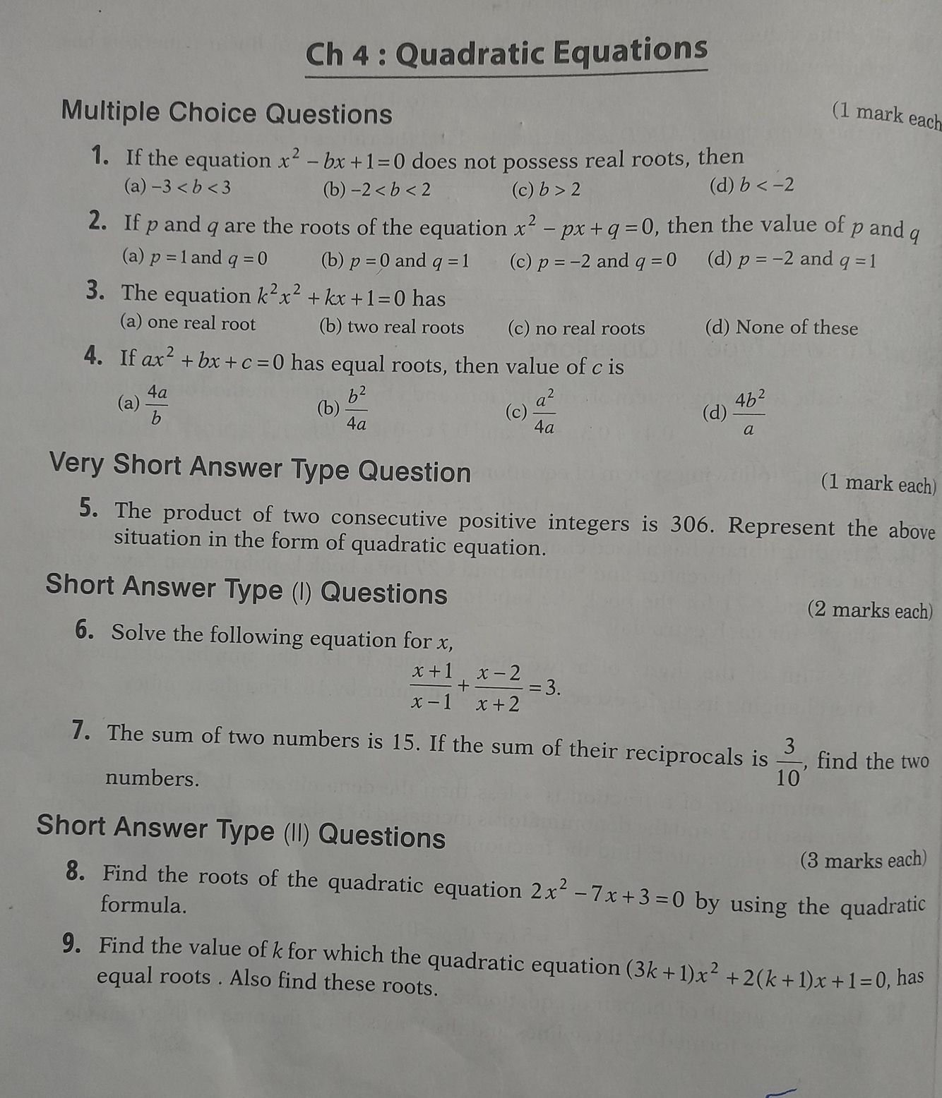 Quadratic Equations Science And Mathematics Assignment Teachmint 9723