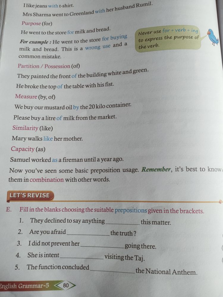 Preposition - English - Assignment - Teachmint