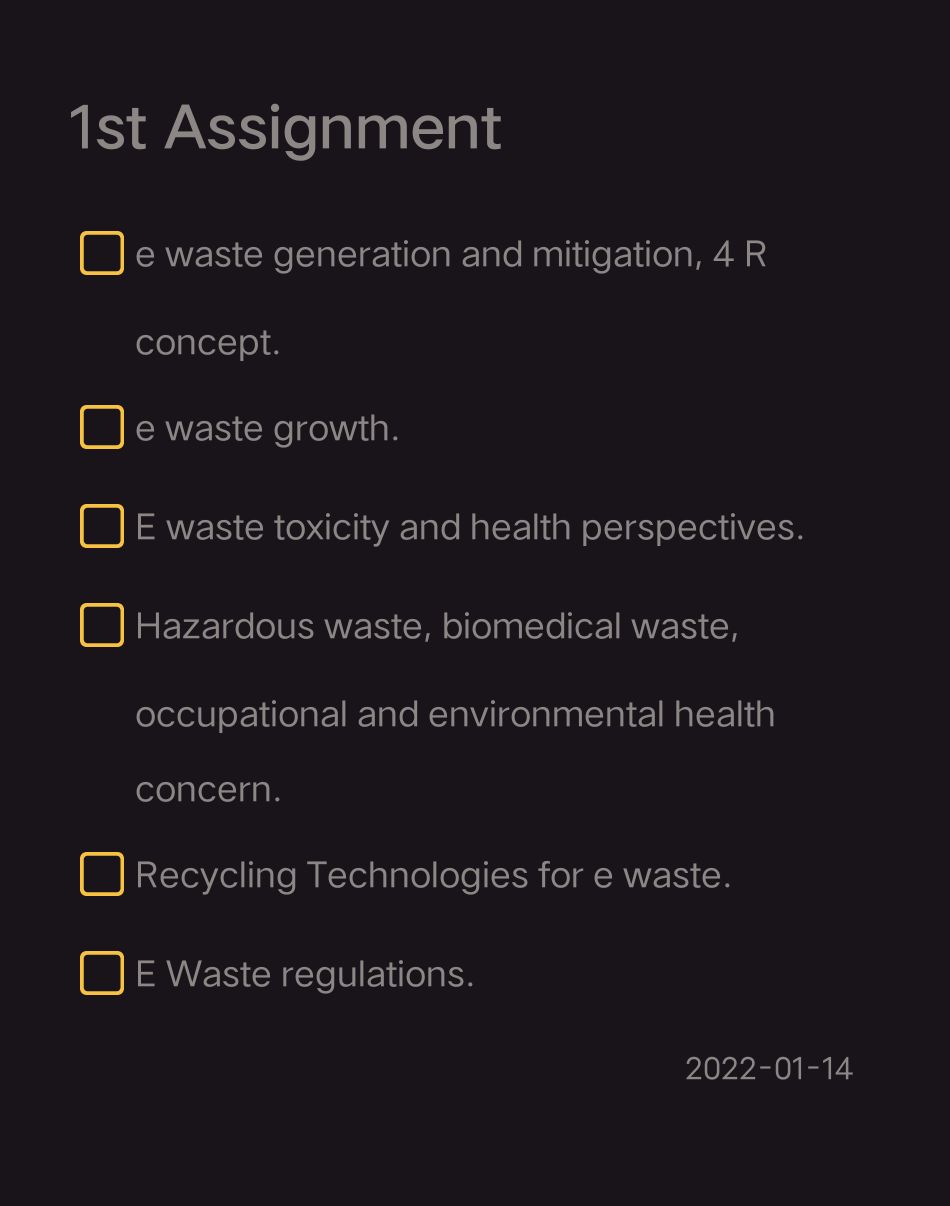 assignment on e waste