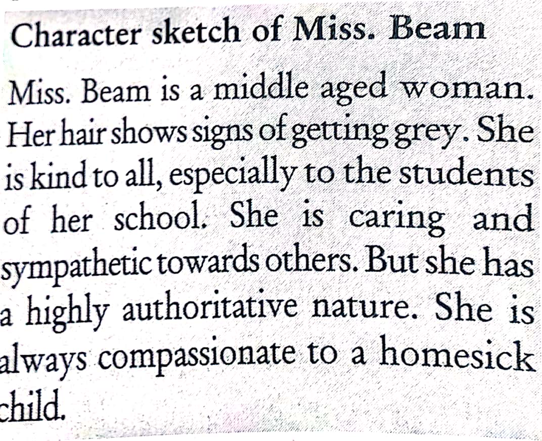 Miss Beam  Character Sketchjpg  English  Notes  Teachmint
