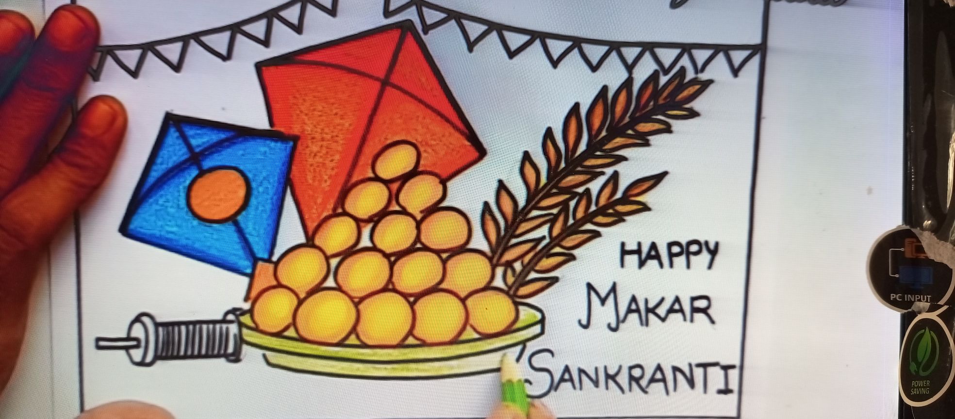 Free Vector | Hand draw sketch happy makar sankranti holiday india festival  background
