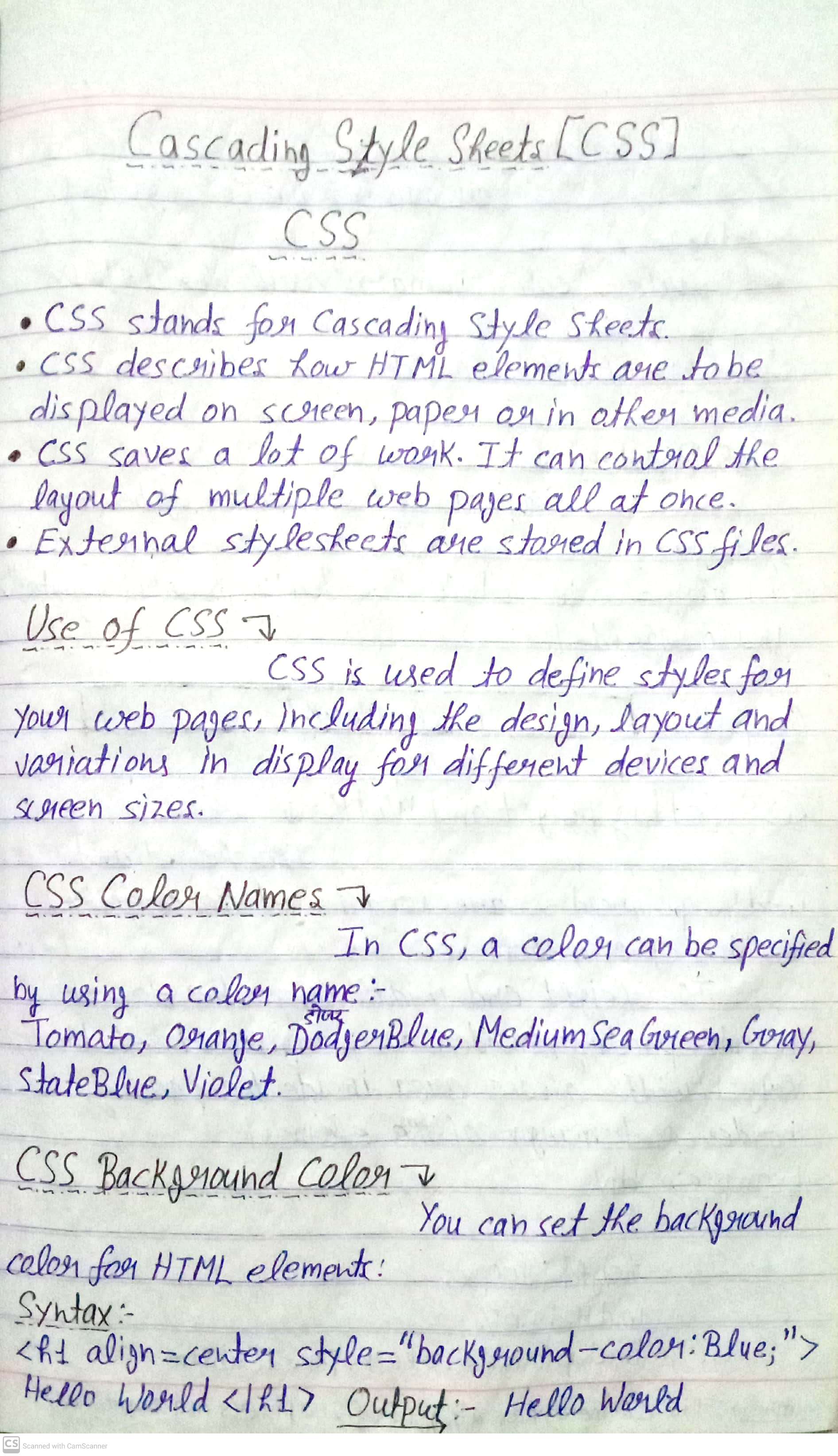 CSS-Cascading Style Sheet - Computer - Notes - Teachmint