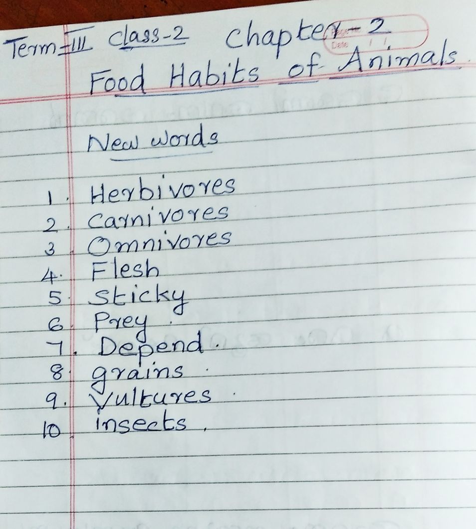 2 - Food habits of animals - EVS - Assignment - Teachmint