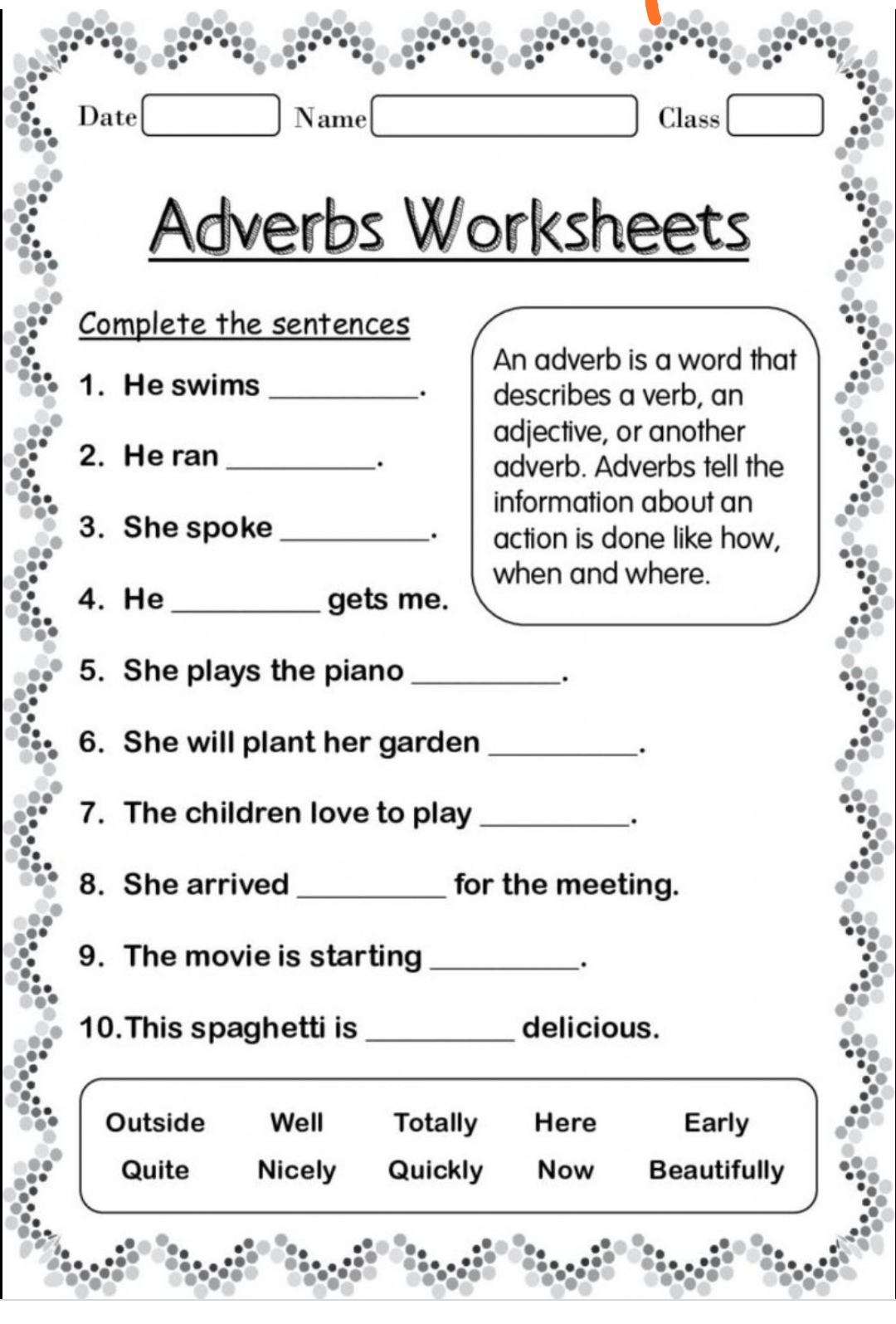 Adverb Maths Notes Teachmint