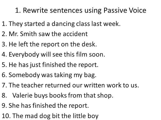i did my homework passive voice