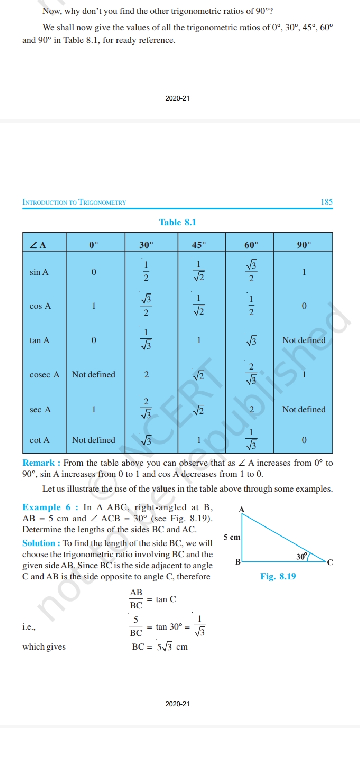 Trigonometry - Maths - Notes - Teachmint