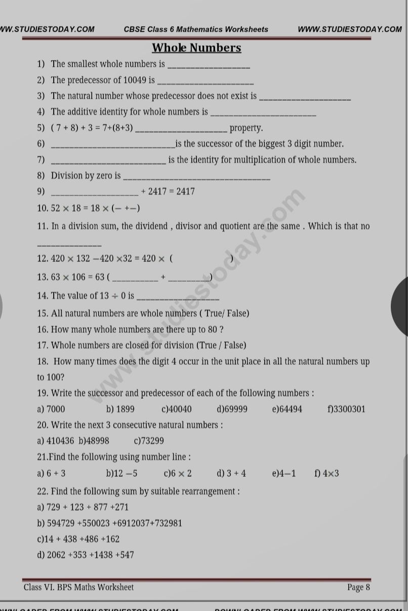 A2Zworksheets:Worksheet of Short Form-Numbers-Maths