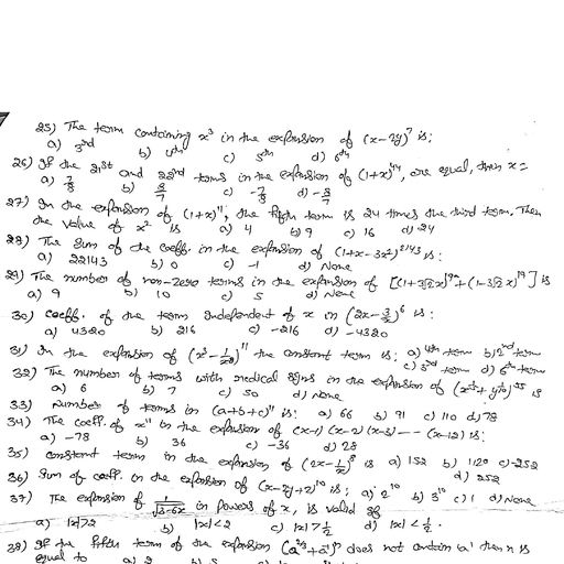 test binomial & complex - Mathematics - Free PDF Download 2026