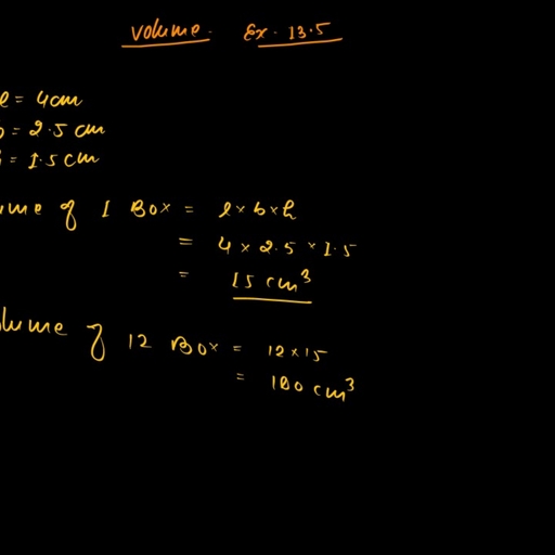 Volume Lec-01 Ex-13.5 Exercise Lec - Maths - Free PDF Download 2026