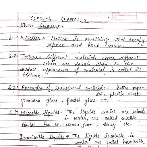 chapter4science class6.pd - Science - Notes - Teachmint