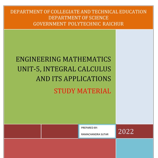 UNIT-5 Integral Calculus - Engg. Mathematics - Notes - Teachmint
