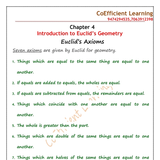 Euclids axioms and postulates maths notes teachmint