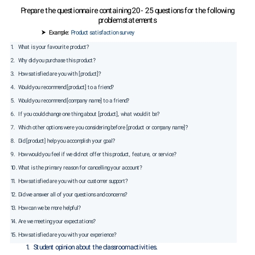 sample problem statements - Statistics And Analytics - Notes - Teachmint