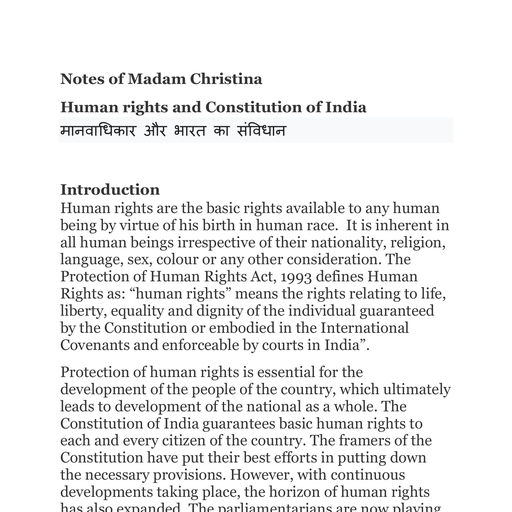 human rights and Constitu - Political Science - Free PDF Download 2026