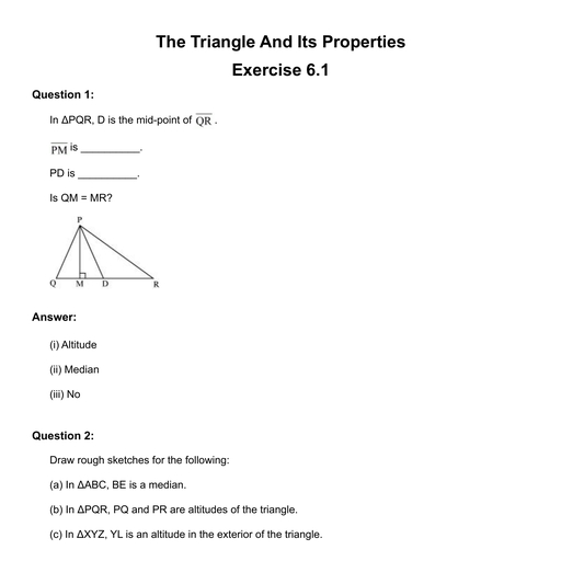 ch_6 Exercise - Mathematics - Free PDF Download 2026