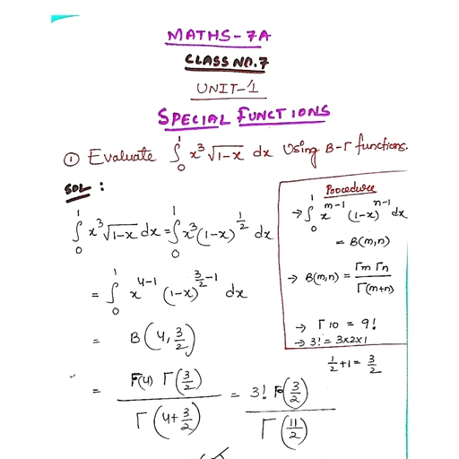 7A SF UNIT 1 CLASS 7 - SPECIAL FUNCTIONS_ 7A - Free PDF Download 2026