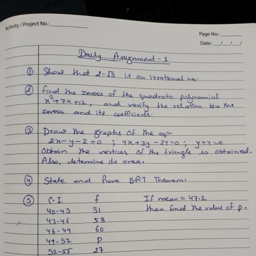 Assignment 1 - Maths - Assignment - Teachmint