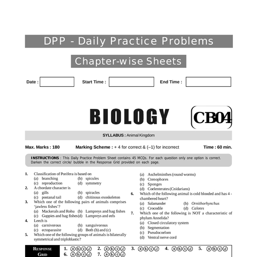 DPP- 4 - Biology - Free PDF Download 2026