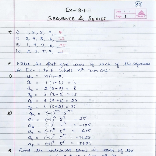 Cl-11,Ex-9.1.pdf - Mathematics - Free PDF Download 2026