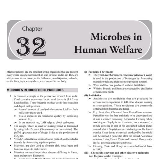 CH-32 MICROBES IN HUMAN - Biology - Free PDF Download 2026