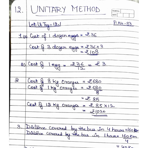 Unitary Method.pdf - Maths - Free PDF Download 2026