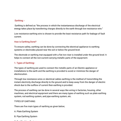 Earthing-ACRE.pdf - Workshop calculation - Notes - Teachmint