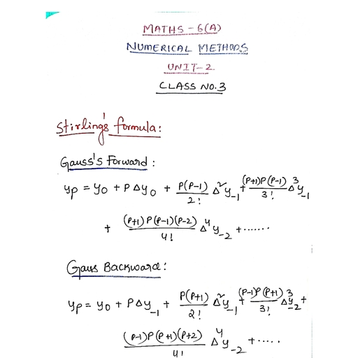 6A N.M. UNIT 2 CLASS 3 - NUMERICAL METHODS_6A - Free PDF Download 2026