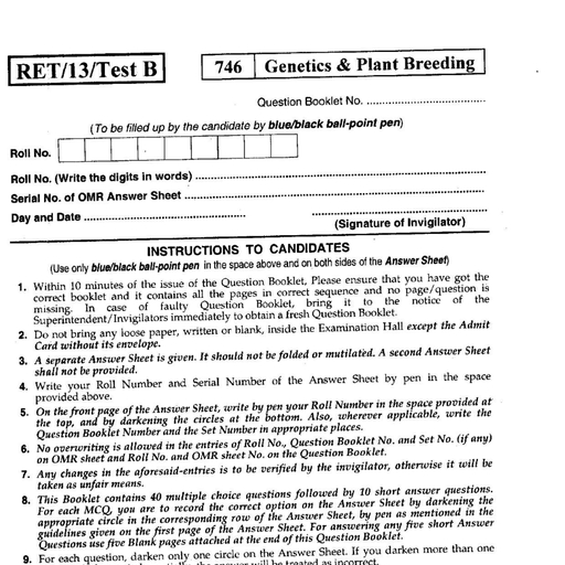 Genetics & Plant Breeding - Fundamentals Of Genetics - Notes - Teachmint